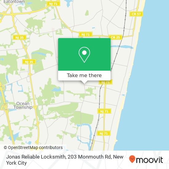 Mapa de Jonas Reliable Locksmith, 203 Monmouth Rd