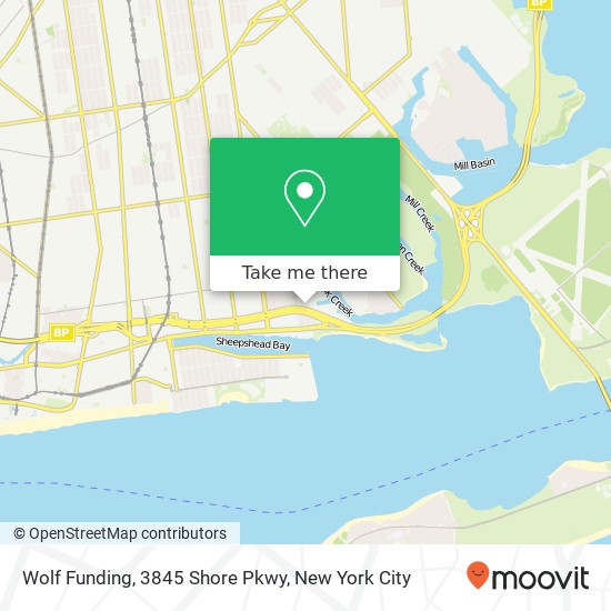 Mapa de Wolf Funding, 3845 Shore Pkwy