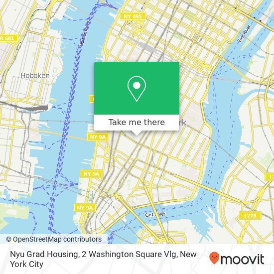 Mapa de Nyu Grad Housing, 2 Washington Square Vlg