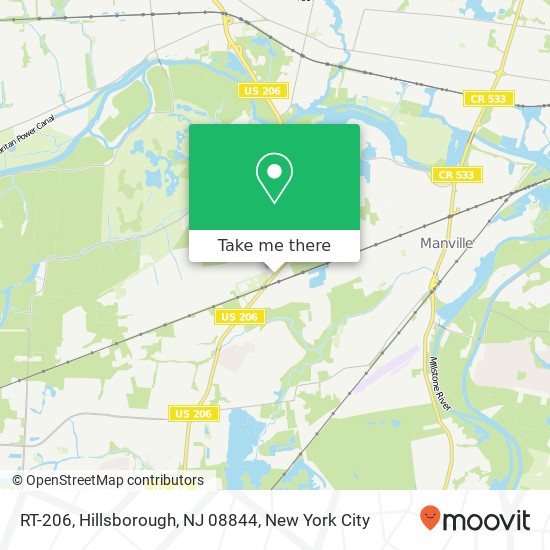 Mapa de RT-206, Hillsborough, NJ 08844