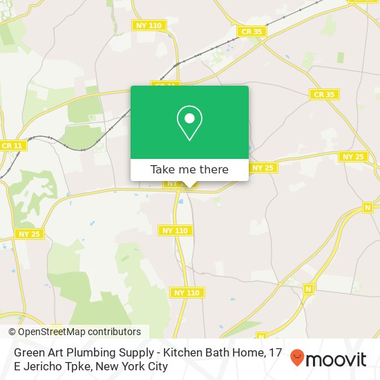 Mapa de Green Art Plumbing Supply - Kitchen Bath Home, 17 E Jericho Tpke