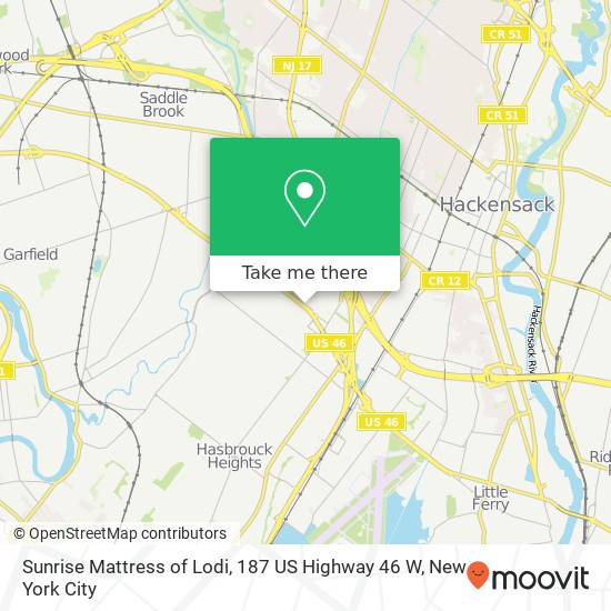 Mapa de Sunrise Mattress of Lodi, 187 US Highway 46 W