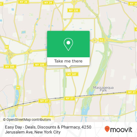 Mapa de Easy Day - Deals, Discounts & Pharmacy, 4250 Jerusalem Ave
