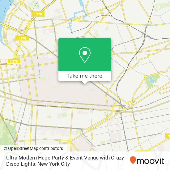 Ultra Modern Huge Party & Event Venue with Crazy Disco Lights map