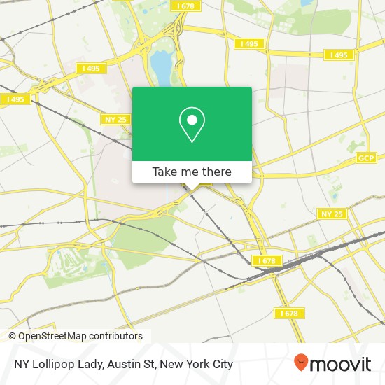 NY Lollipop Lady, Austin St map