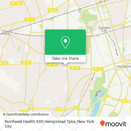 Mapa de Northwell Health, 600 Hempstead Tpke