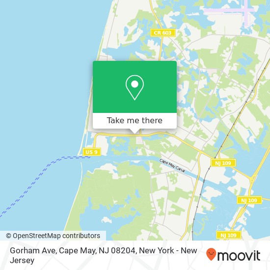 Mapa de Gorham Ave, Cape May, NJ 08204