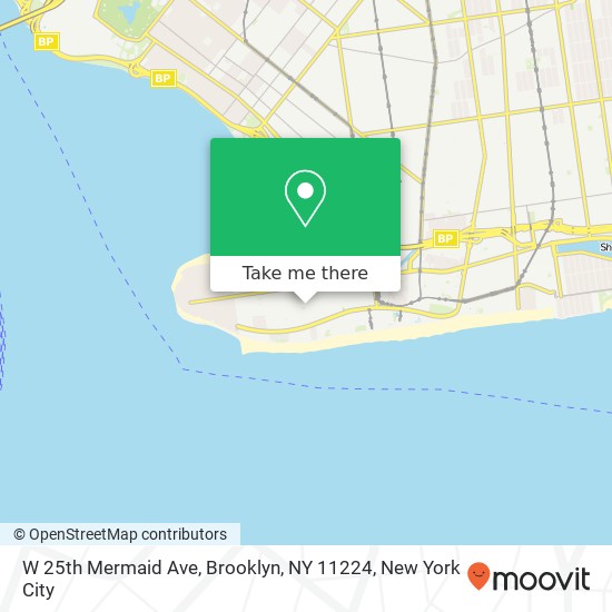 Mapa de W 25th Mermaid Ave, Brooklyn, NY 11224