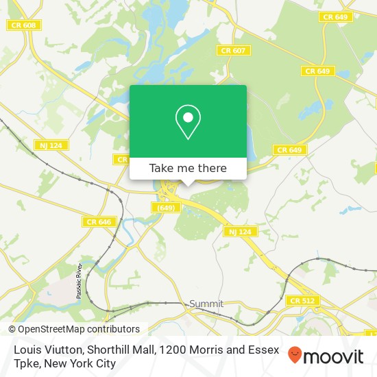 Mapa de Louis Viutton, Shorthill Mall, 1200 Morris and Essex Tpke