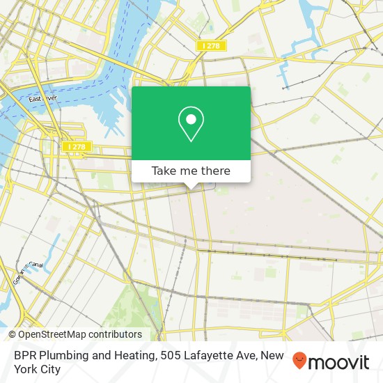 Mapa de BPR Plumbing and Heating, 505 Lafayette Ave