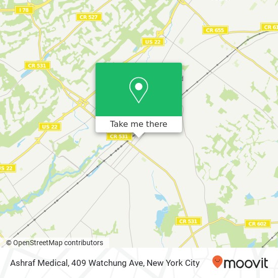 Mapa de Ashraf Medical, 409 Watchung Ave