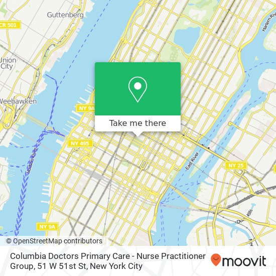 Columbia Doctors Primary Care - Nurse Practitioner Group, 51 W 51st St map