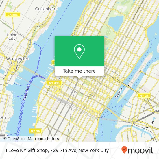 I Love NY Gift Shop, 729 7th Ave map