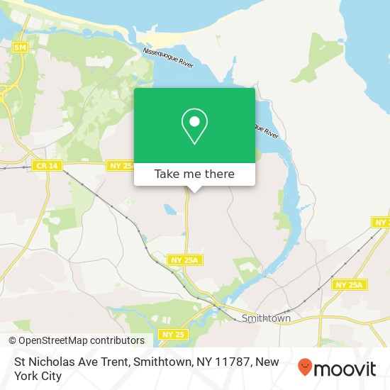 Mapa de St Nicholas Ave Trent, Smithtown, NY 11787