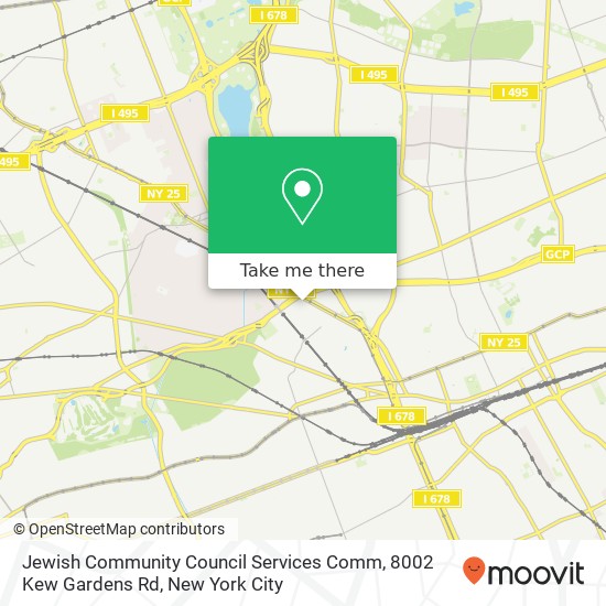 Mapa de Jewish Community Council Services Comm, 8002 Kew Gardens Rd