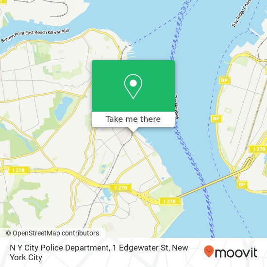 Mapa de N Y City Police Department, 1 Edgewater St