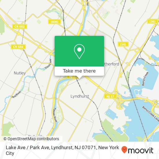 Lake Ave / Park Ave, Lyndhurst, NJ 07071 map
