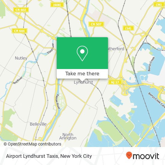 Airport Lyndhurst Taxis map