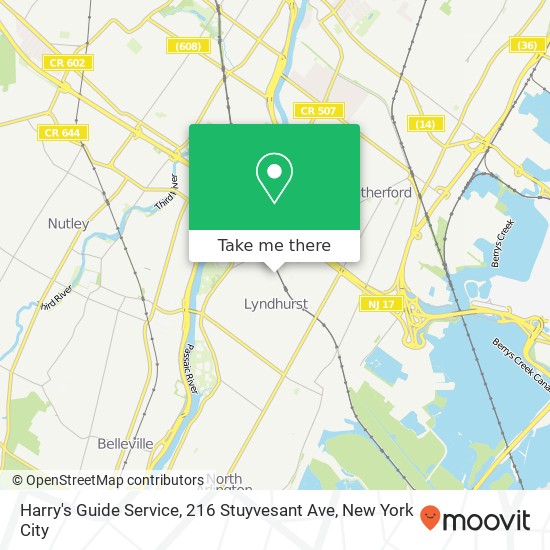 Mapa de Harry's Guide Service, 216 Stuyvesant Ave