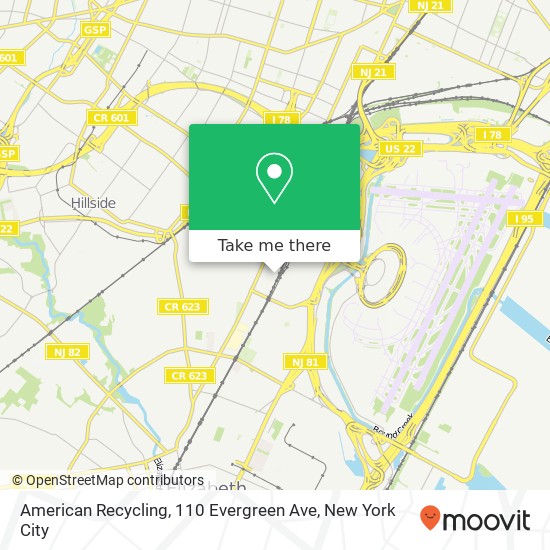 Mapa de American Recycling, 110 Evergreen Ave