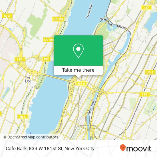 Mapa de Cafe Bark, 833 W 181st St