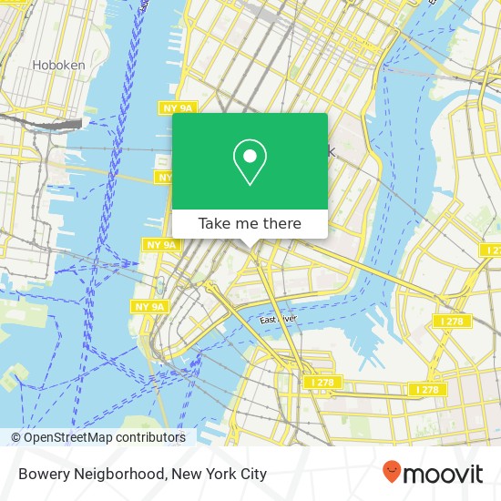 Mapa de Bowery Neigborhood