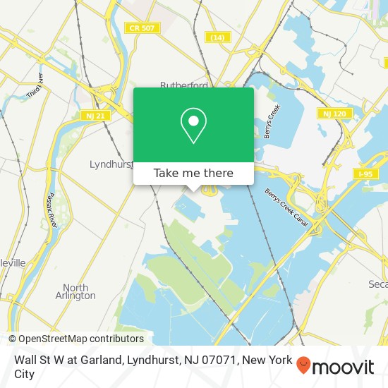 Mapa de Wall St W at Garland, Lyndhurst, NJ 07071