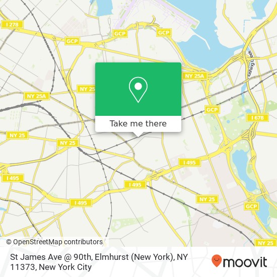 Mapa de St James Ave @ 90th, Elmhurst (New York), NY 11373