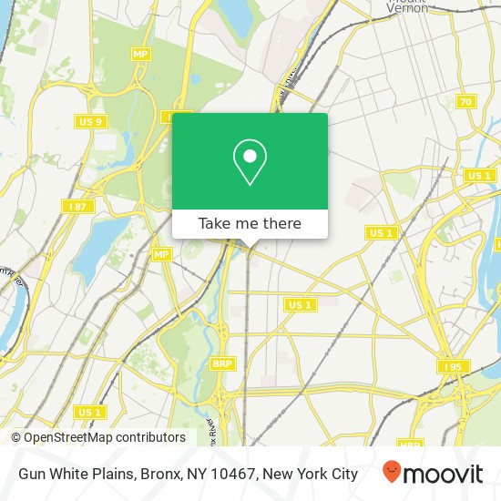 Mapa de Gun White Plains, Bronx, NY 10467
