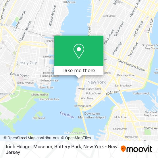 Irish Hunger Museum, Battery Park map