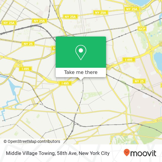 Mapa de Middle Village Towing, 58th Ave