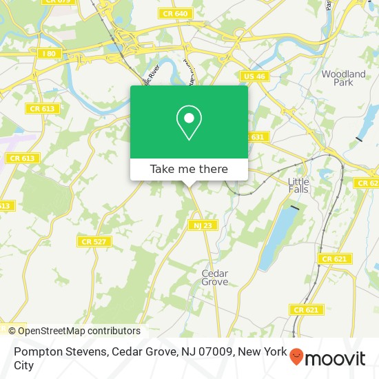 Mapa de Pompton Stevens, Cedar Grove, NJ 07009