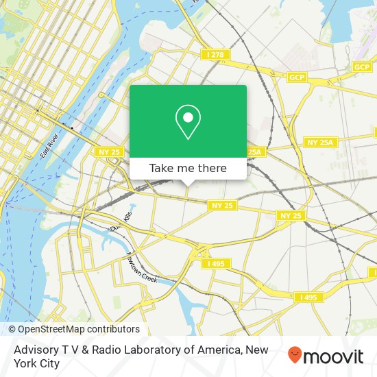 Advisory T V & Radio Laboratory of America map