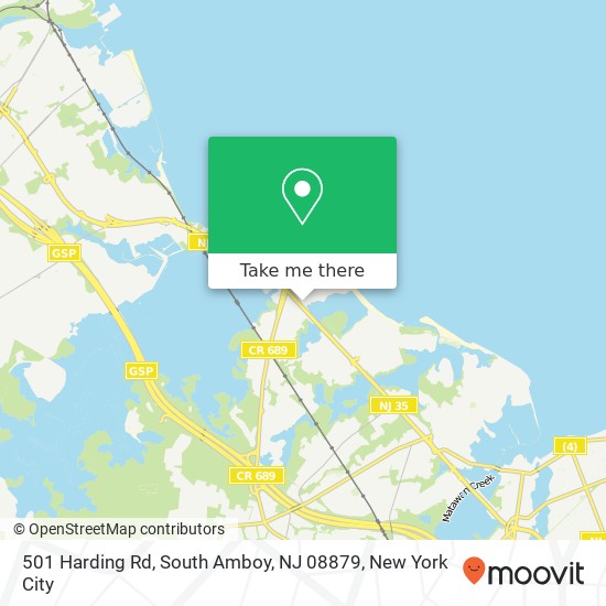 Mapa de 501 Harding Rd, South Amboy, NJ 08879
