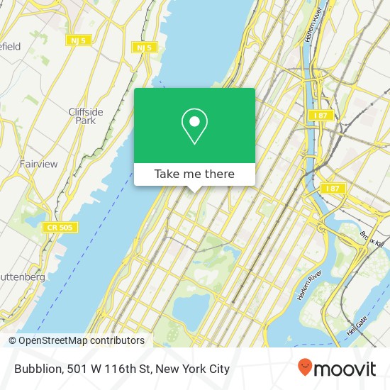 Mapa de Bubblion, 501 W 116th St