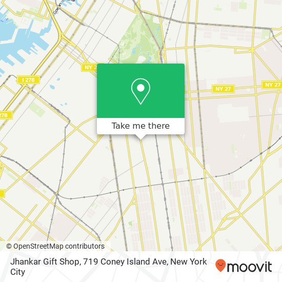 Mapa de Jhankar Gift Shop, 719 Coney Island Ave