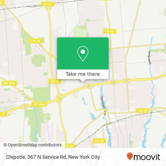 Mapa de Chipotle, 367 N Service Rd