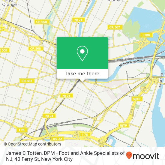 James C Totten, DPM - Foot and Ankle Specialists of NJ, 40 Ferry St map