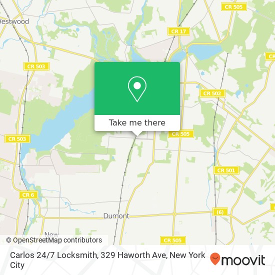 Mapa de Carlos 24 / 7 Locksmith, 329 Haworth Ave