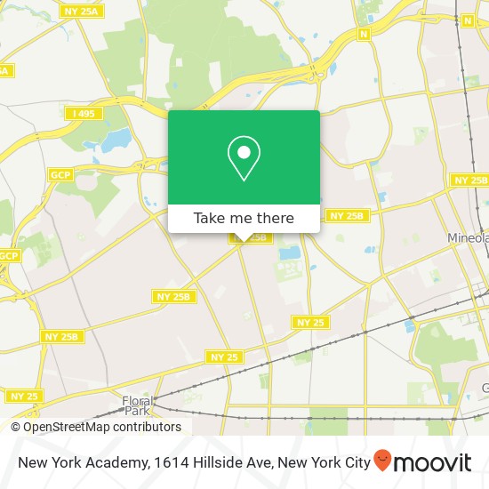 Mapa de New York Academy, 1614 Hillside Ave