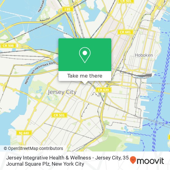 Mapa de Jersey Integrative Health & Wellness - Jersey City, 35 Journal Square Plz