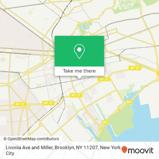 Mapa de Livonia Ave and Miller, Brooklyn, NY 11207