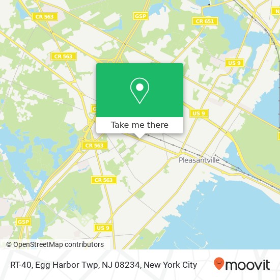 Mapa de RT-40, Egg Harbor Twp, NJ 08234
