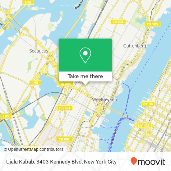 Mapa de Ujala Kabab, 3403 Kennedy Blvd