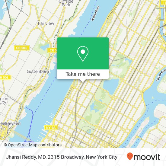 Mapa de Jhansi Reddy, MD, 2315 Broadway