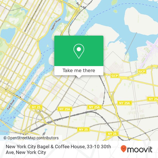 Mapa de New York City Bagel & Coffee House, 33-10 30th Ave