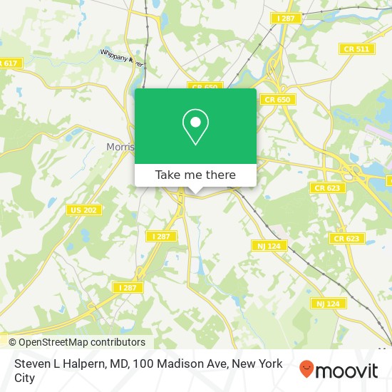 Mapa de Steven L Halpern, MD, 100 Madison Ave