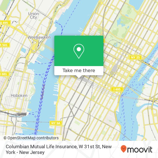 Columbian Mutual Life Insurance, W 31st St map