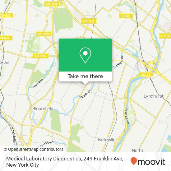 Mapa de Medical Laboratory Diagnostics, 249 Franklin Ave