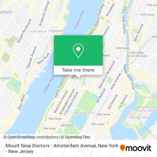 Mount Sinai Doctors - Amsterdam Avenue map